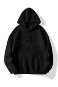 Baskısız unisex oversize sweatshirt - 1