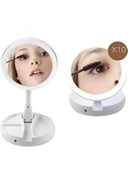 Ofisinn Makyaj Aynası 10X Büyüteçli 21 Led Işıklı Seyahat Makyaj Aynası  Make Up Mırror - 2