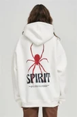 Beyaz Unisex Spirit Kapüşonlu Sweatshirt thumbnail 4
