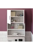 Fly Mobilya Lange Çamaşır Makinesi Dolabı Beyaz Çok Amaçlı Banyo Dolabı - 5
