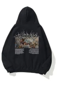 Siyah Unisex Angel Kapüşonlu Sweatshirt thumbnail 1