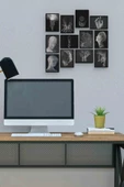 Siyah Beyaz 12 Parça Mdf (ahşap) Tablo Ofis Boyu - 1