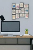 Kırışmış Kağıt 12 Parça Mdf (ahşap) Tablo Ofis Boyu - 1