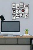 Müzik 12 Parça Mdf (ahşap) Tablo Ofis Boyu - 1