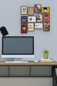 Azer Bülbül 12 Parça Mdf (ahşap) Tablo Ofis Boyu - 1