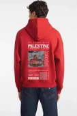BASKILI KAPŞONLU SWEATSHİRT fm1.147KA - 1