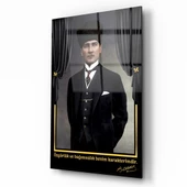 Atatürk Cam Tablo | Hediyelik, Dekoratif, Ofis, Mutfak - 2