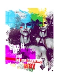 Give it Up and  Let Me Have My Way Kadın Cam Tablo | Hediyelik, Dekoratif, Ofis, Mutfak - 3