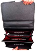 Dikey Deri Evrak Çantası Anahtar Kilitli A4 Uyumlu 8683255013685 - 8
