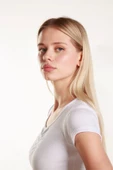 Kadın Crop Ön Yaka Büzgülü Fitilli Likralı Kollu T-Shirt - 5
