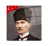 Atatürk Cam Tablo | Hediyelik, Dekoratif, Ofis, Mutfak - 3