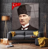 Atatürk Cam Tablo | Hediyelik, Dekoratif, Ofis, Mutfak - 4