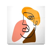 Minimal Portreler Cam Tablo | Hediyelik, Dekoratif, Ofis, Mutfak thumbnail 3