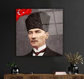 Atatürk Cam Tablo | Hediyelik, Dekoratif, Ofis, Mutfak - 5