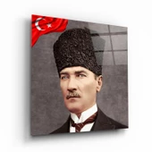 Atatürk Cam Tablo | Hediyelik, Dekoratif, Ofis, Mutfak - 1