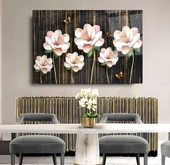 Çiçekler Cam Tablo | Hediyelik, Dekoratif, Ofis, Mutfak thumbnail 5