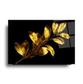 Gold Yapraklar Cam Tablo | Hediyelik, Dekoratif, Ofis, Mutfak - 3