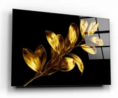 Gold Yapraklar Cam Tablo | Hediyelik, Dekoratif, Ofis, Mutfak - 1