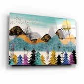 Soyut Manzara Cam Tablo | Hediyelik, Dekoratif, Ofis, Mutfak thumbnail 1