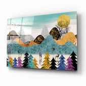 Soyut Manzara Cam Tablo | Hediyelik, Dekoratif, Ofis, Mutfak thumbnail 2