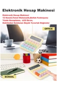 Yeni Tasarım  Renkli Büyük Düğme Elektronik Hesap Makinesi 14 Haneli  Temel Matematik  Yüzde Hesap - 1