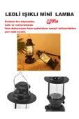 Led Mini Lamba Parti , Ev, Bahçe, Restorantlarda Hem Dekorasyon Hem Aydınlatma Fener Kamp Retro Tarz - 3