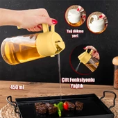 Porsima ALK-3157 Çok Amaçlı Cam Sprey Şişe -Yağdanlık Limon Sirke Sos Püskürtücü, Sızdırmaz Yağdanlık Sarı - 2