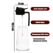 Porsima ALK-3154 Çok Amaçlı Cam Sprey Şişe -Yağdanlık Limon Sirke Sos Püskürtücü, Sızdırmaz Yağdanlık Krem - 7