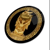 Antik Gold Yuvarlak Cam Tablo | Hediyelik, Dekoratif, Ofis, Mutfak - 2