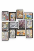 Karikatür 12 Parça Ahşap Mdf Tablo Tgtb1284 - 2