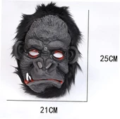 NessiWorld Lateks Goril Maskesi Maymun Maskesi Et Maskesi Orangutan Siyah Saçlı 4 No - 3