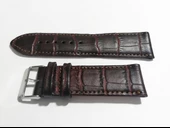 FADO   KAHVE  KROKO  DERİ  SAAT KORDONU 24 MM  HAKİKİ DERİ KAYIŞ(145) - 2