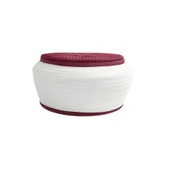 Namaz Sarığı Beyaz Kumaş Bordo Takke Nali Şerif 4 metre - 3