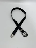 Kovboy Tokalı Siyah Deri Kemer 80 cm (Çocuk Boy) - 4