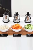 Tilbe Home Vegetable Grinder Pro Öğütücü Dilimleyici Kollu Rende 3 Çelik Bıçaklı Sebze Doğrayıcı Mutfak RobotuVegetable - 2