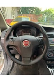 DİKİŞLİ DİREKSİYON KILIFI DAMARLI NOKTALI DERİ SİYAH DİKİŞLİ FIAT LİNEA İÇİN - 2