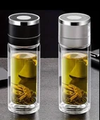 Çift Katlı Cam Bitki Çayı Ihlamur Demliği Filtre Kahve Demliği French Press - 5