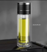 Çift Katlı Cam Bitki Çayı Ihlamur Demliği Filtre Kahve Demliği French Press - 1