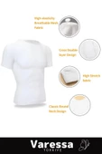 Premium Bel Göğüs Dik Duruş Jınekomast Toparlayıcı Erkek Extra Göbek Sıkılaştır Kısa Kol Korse Atlet - 3
