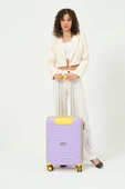 Keo-plus Lila-sarı Kabin Boy Silikon Kırılmaz Pp Valiz thumbnail 1