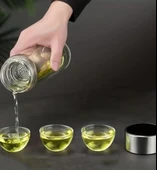 Çift Katlı Cam Bitki Çayı Ihlamur Demliği Filtre Kahve Demliği French Press - 4
