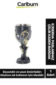 Dekoratif Şık Hediyelik Sevgili Arkadaş Ejderha Paslanmaz Çelik Kadeh Bardak 19*7 Cm - 1