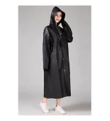 Siyah Kadın Erkek Yağmurluk Kapüşonlu Çıtçıtlı Eva Unisex Pratik Kapşonlu Yağmurluk XL Büyük Beden - 1