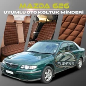 Mazda 626 Kahverengi Renk Tay Tüyü Cepli & Terletmez Sırtlı Oto Koltuk Minder Seti - Koltuk Koruma Kılıfı (ÖN & ARKA TAM SET) - 1