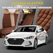 Hyundai Elantra Kahverengi Renk Tay Tüyü Cepli & Terletmez Sırtlı Oto Koltuk Minder Seti - Koltuk Koruma Kılıfı (ÖN & ARKA TAM SET) - 1