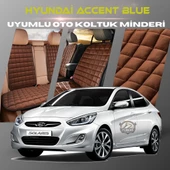 Hyunda Accent Blue Kahverengi Renk Tay Tüyü Cepli & Terletmez Sırtlı Oto Koltuk Minder Seti - Koltuk Koruma Kılıfı (ÖN & ARKA TAM SET) - 1