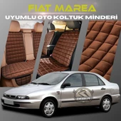 Fiat Marea Kahverengi Renk Tay Tüyü Cepli & Terletmez Sırtlı Oto Koltuk Minder Seti - Koltuk Koruma Kılıfı (ÖN & ARKA TAM SET) - 1