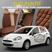 Fiat Punto Kahverengi Renk Tay Tüyü Cepli & Terletmez Sırtlı Oto Koltuk Minder Seti - Koltuk Koruma Kılıfı (ÖN & ARKA TAM SET) - 1
