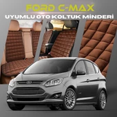 Ford C-MAX Kahverengi Renk Tay Tüyü Cepli & Terletmez Sırtlı Oto Koltuk Minder Seti - Koltuk Koruma Kılıfı (ÖN & ARKA TAM SET) - 1