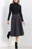 Çift Pileli Kloş Etek Antrasit - 20665.1892. - 5